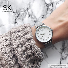 Load image into Gallery viewer, SK Super Slim Sliver Watches Women