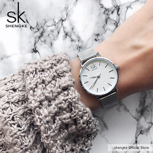 SK Super Slim Sliver Watches Women