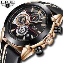 Load image into Gallery viewer, LIGE Luxury Quartz Gold Watch