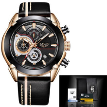 Load image into Gallery viewer, LIGE Luxury Quartz Gold Watch