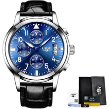 Load image into Gallery viewer, LIGE  Casual Leather Business Clock