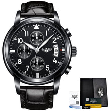 Load image into Gallery viewer, LIGE  Casual Leather Business Clock