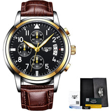 Load image into Gallery viewer, LIGE  Casual Leather Business Clock