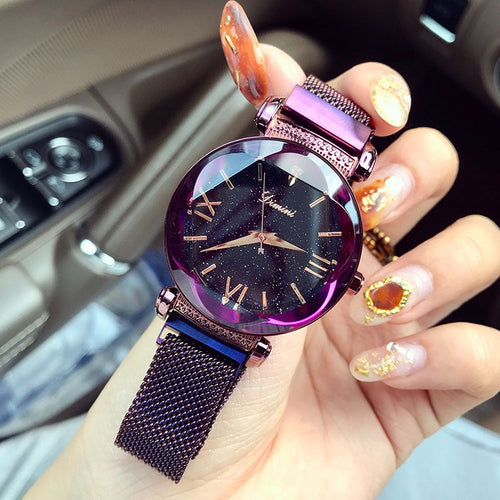 Lady Wrist Watches Luxury Brand Crystal Starry