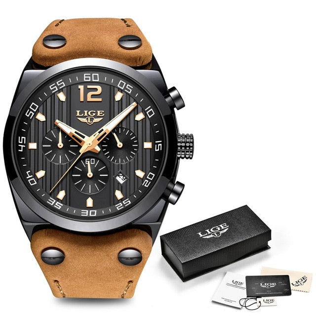 LIGE  Luxury Chronograph Watch